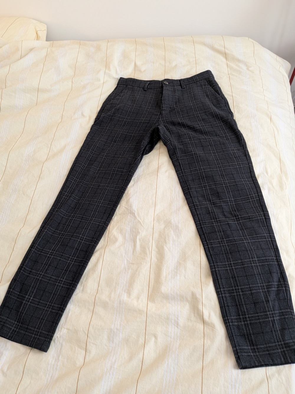 Zara Dark Gray Plaid Men's Dress Pants
